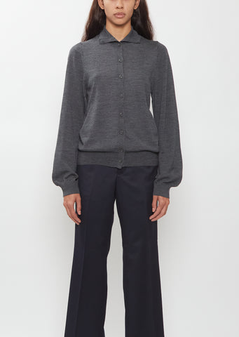 Merino Wool Bomber Cardigan