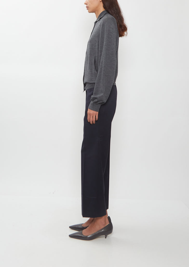 Merino Wool Bomber Cardigan