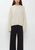 Tristan Crewneck Wool Yak Sweater — Stone