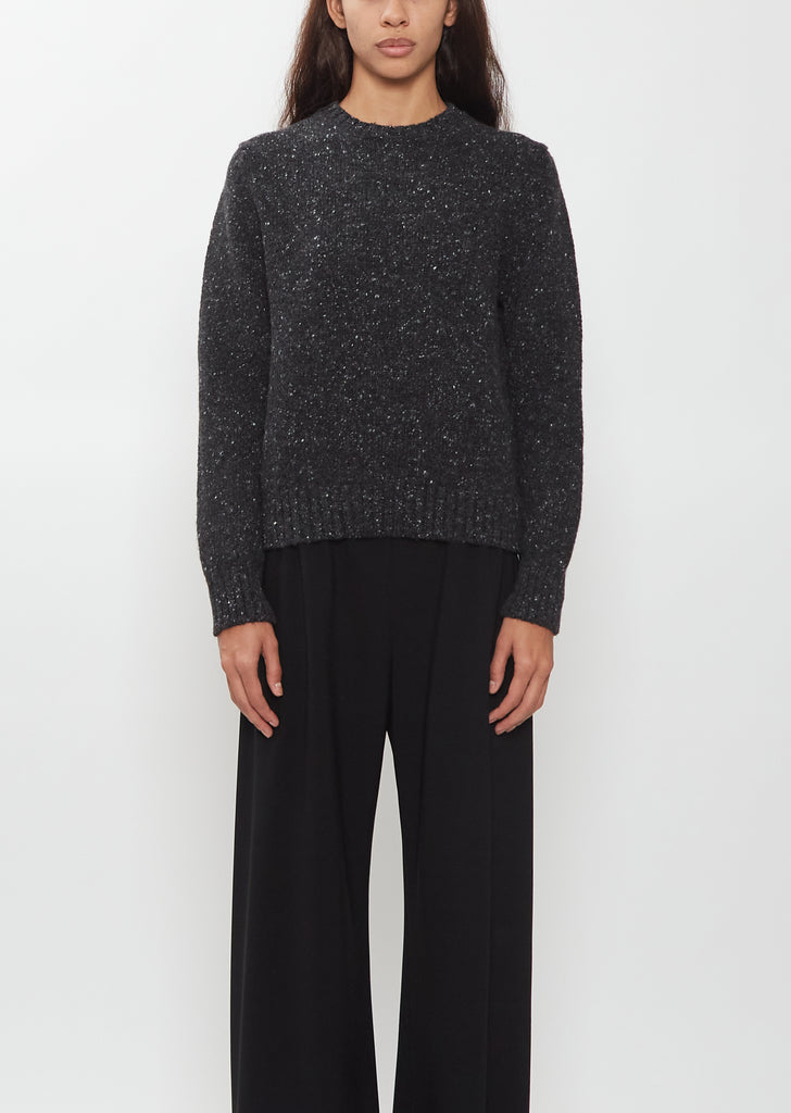 Helen Marled Cashmere Sweater — Anthracite