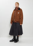 Washed Cotton Canvas Duck Puffer Jacket — Dark Beige