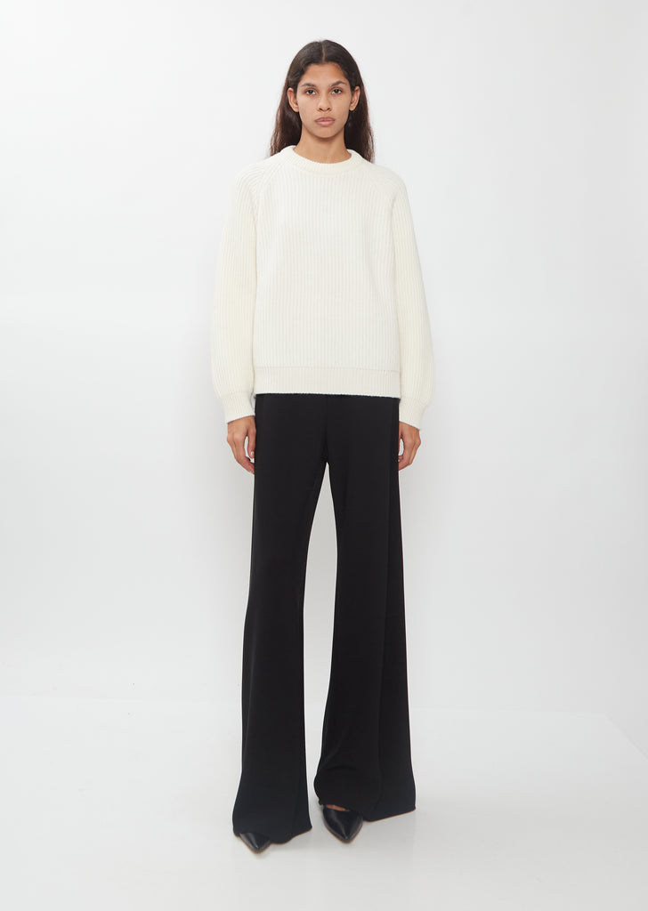 Marin Fisherman Cashmere Sweater — Chalk