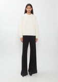 Marin Fisherman Cashmere Sweater — Chalk