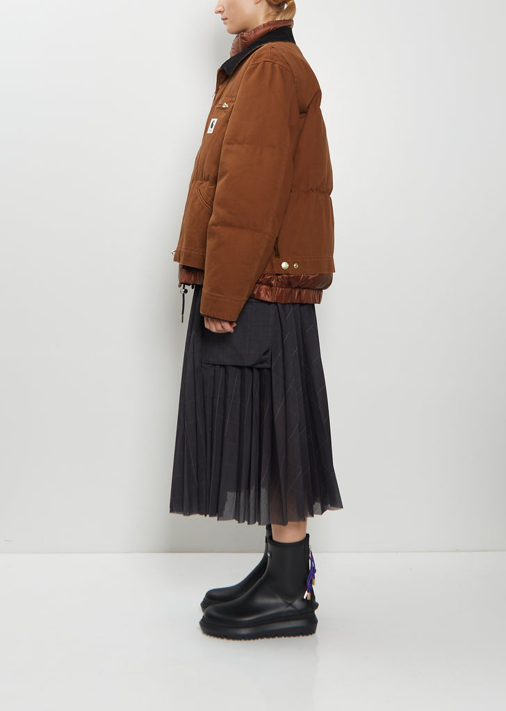 Washed Cotton Canvas Duck Puffer Jacket — Dark Beige