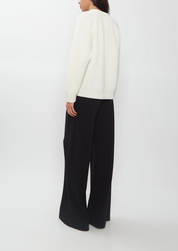 Marin Fisherman Cashmere Sweater — Chalk