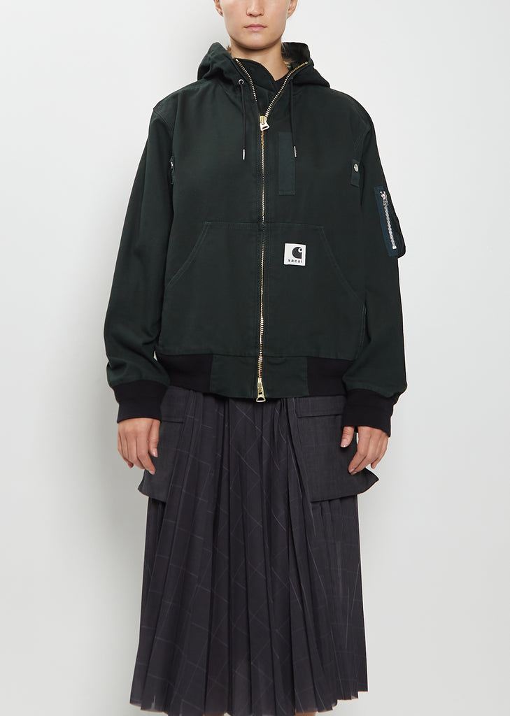 Washed Cotton Denim Duck Hooded Blouson