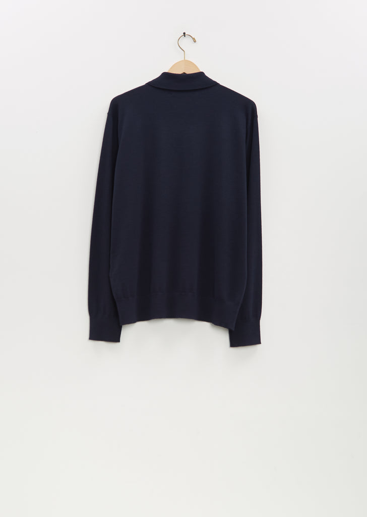 Muano Merino Wool Polo — Navy