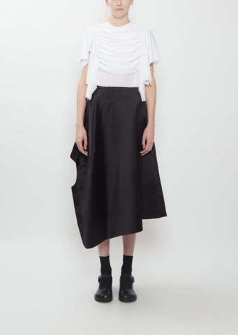 Satin Asymmetrical Cut-Out Skirt