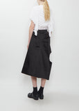 Satin Asymmetrical Cut-Out Skirt