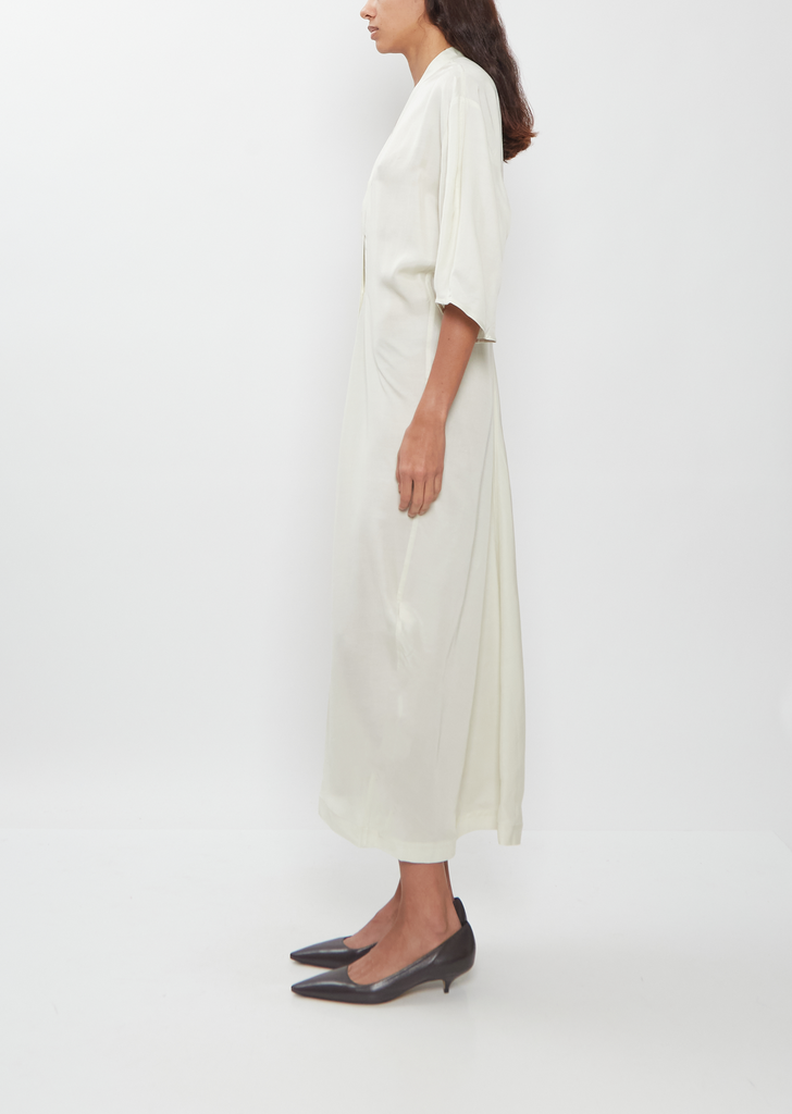 Curved Hem Dress — Bone