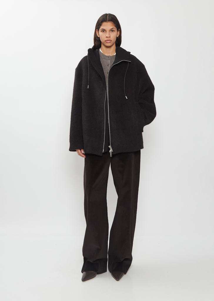 Wool Mohair Hooded Jacket