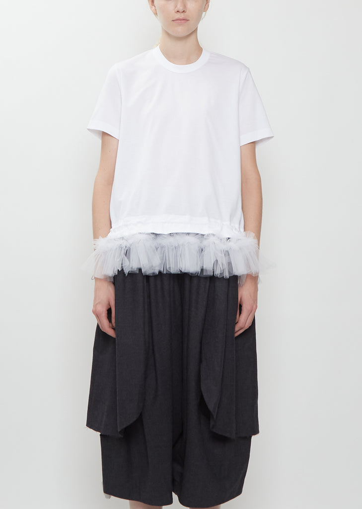 Cotton Tulle T-Shirt — White