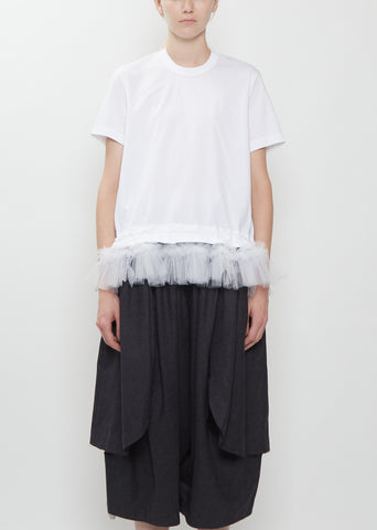 Cotton Tulle T-Shirt — White