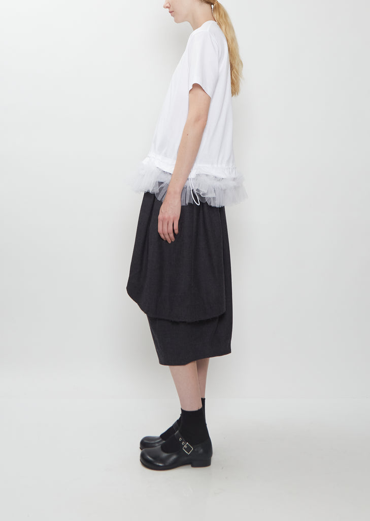 Cotton Tulle T-Shirt — White