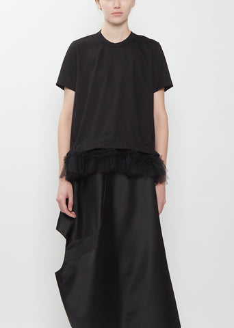 Cotton Tulle T-Shirt — Black