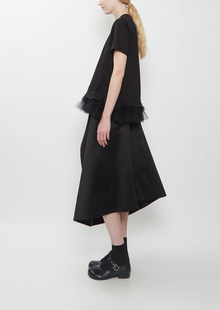 Cotton Tulle T-Shirt — Black
