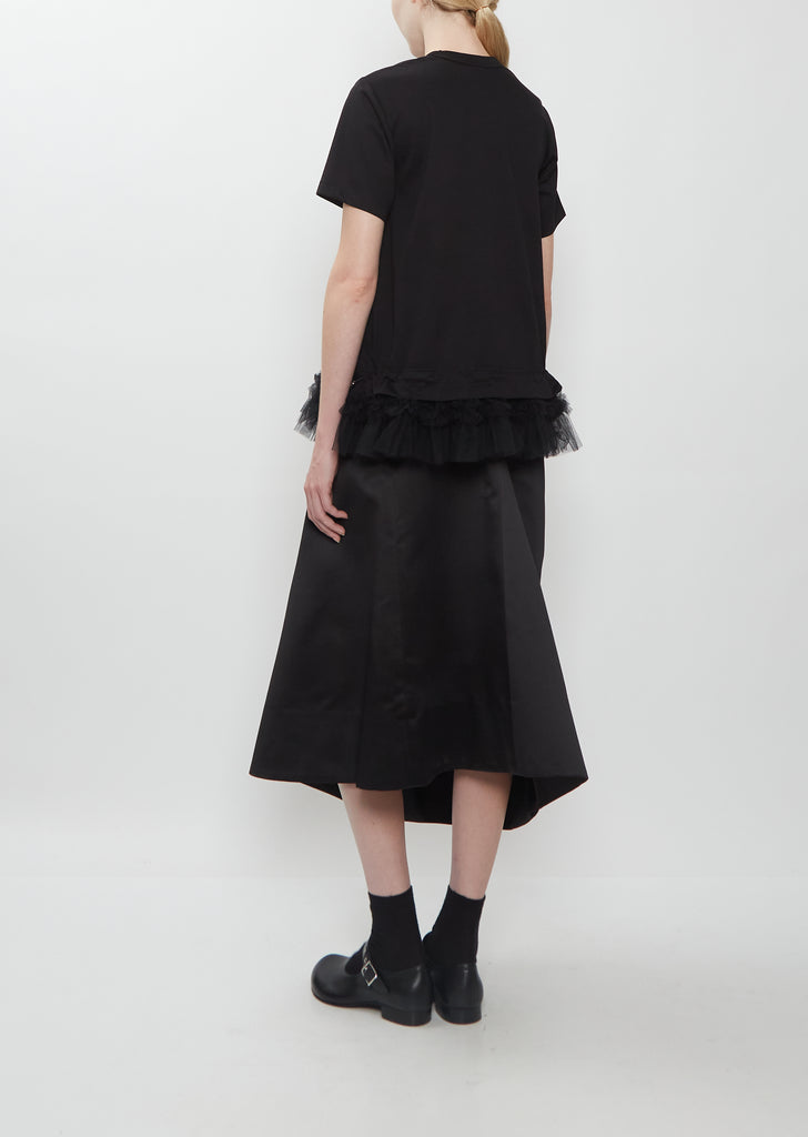 Cotton Tulle T-Shirt — Black