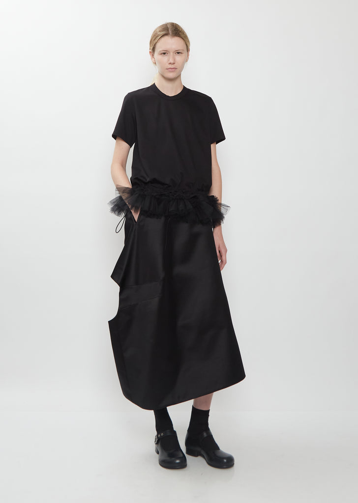 Cotton Tulle T-Shirt — Black