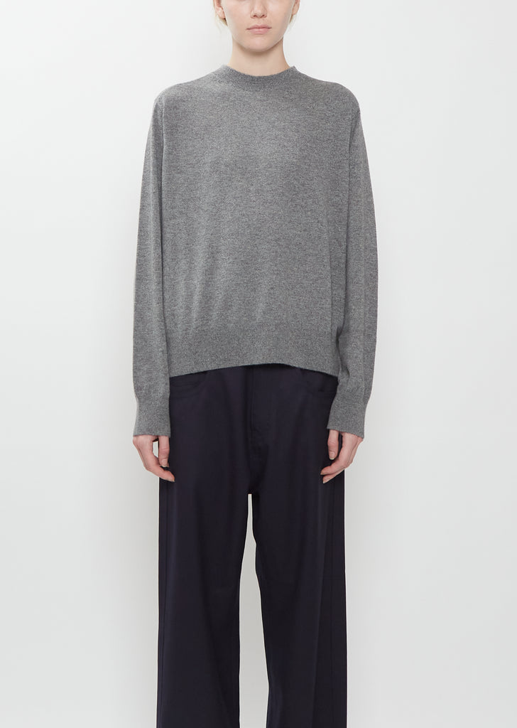 Minos Cashmere Crewneck Sweater — Metal Mélange