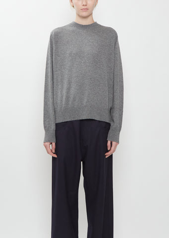 Minos Cashmere Crewneck Sweater — Metal Mélange