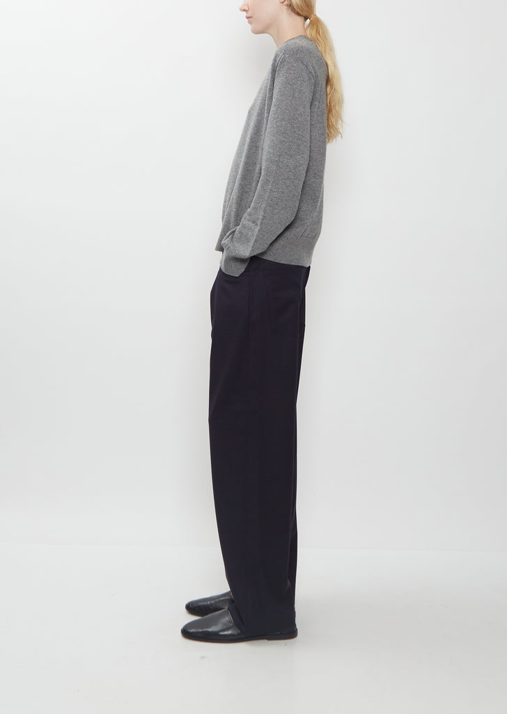 Minos Cashmere Crewneck Sweater — Metal Mélange