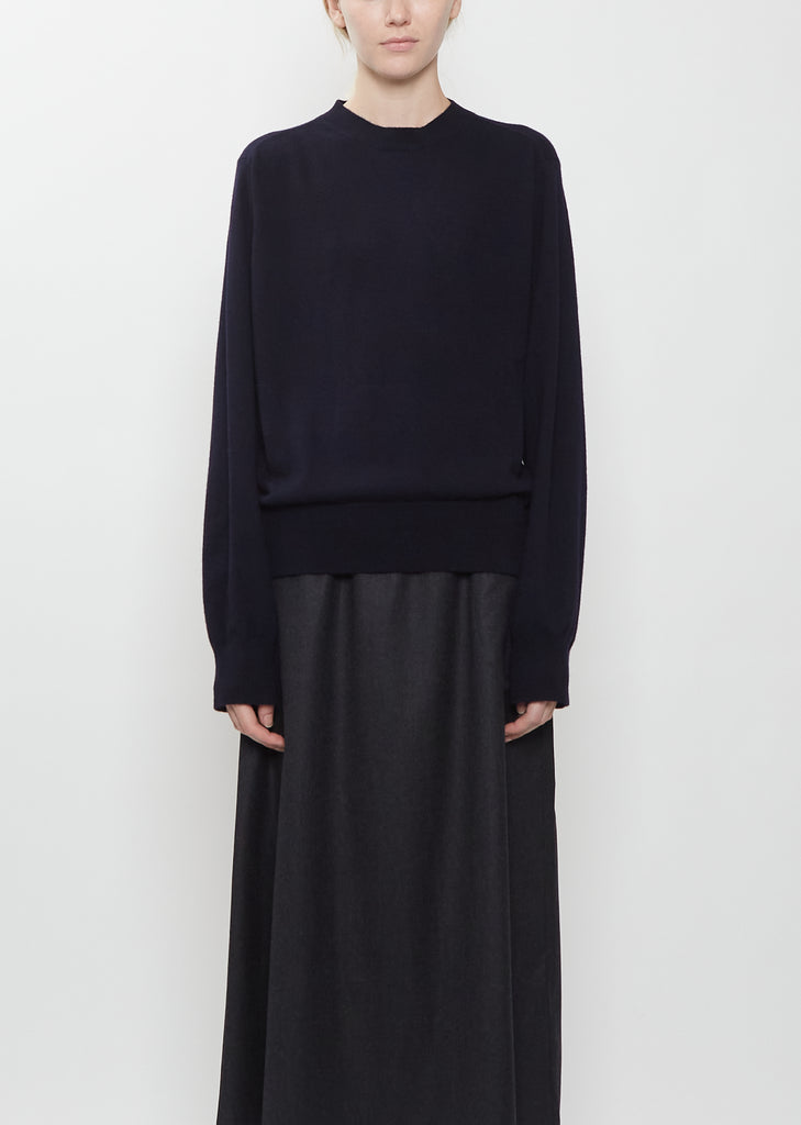 Minos Cashmere Crewneck Sweater — Midnight