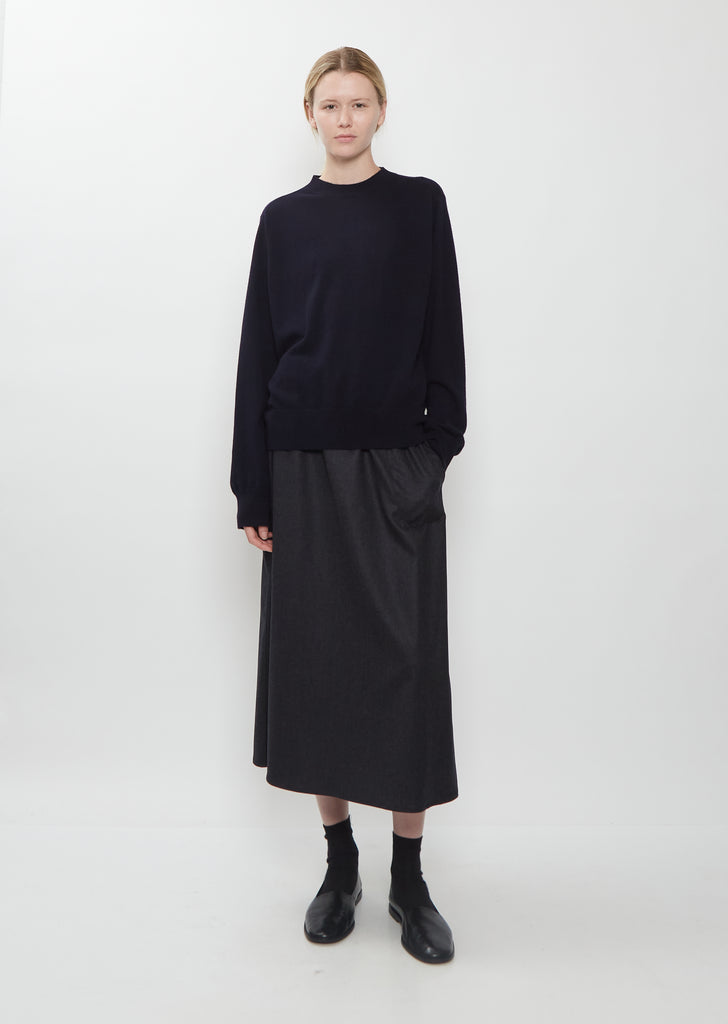 Minos Cashmere Crewneck Sweater — Midnight
