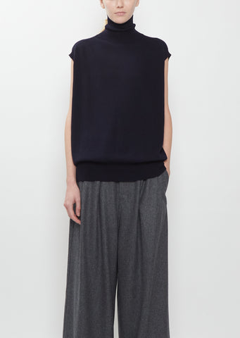 Maia Cashmere Sleeveless Sweater — Midnight