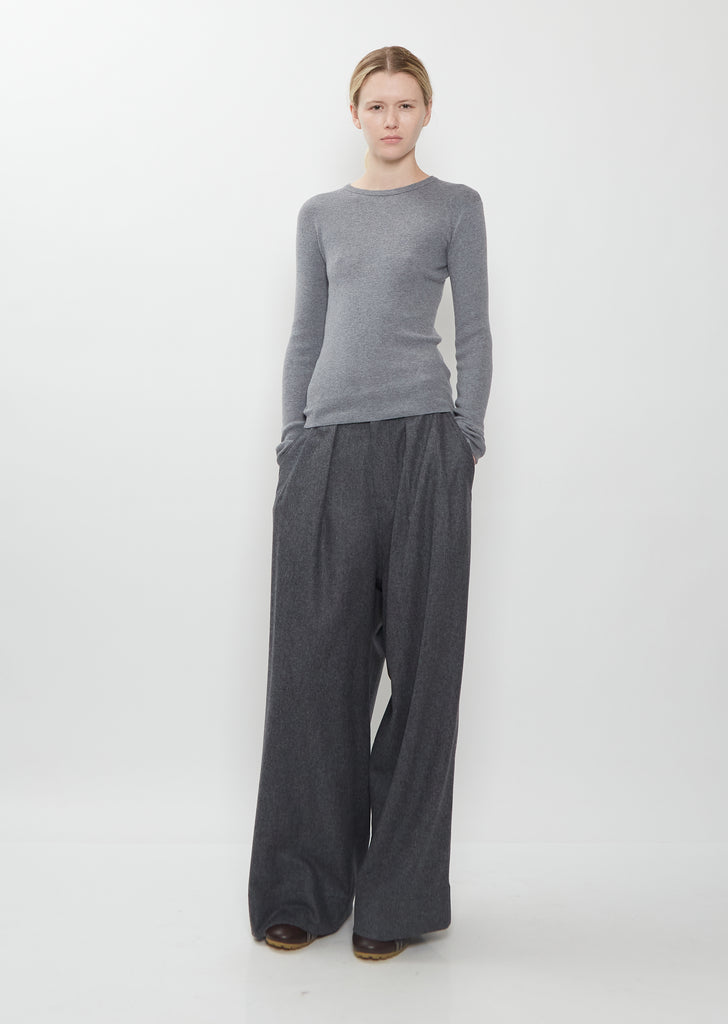 Minerva Cotton Cashmere Rib Knit Tee