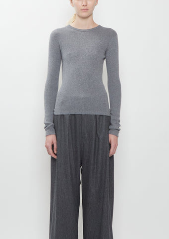 Minerva Cotton Cashmere Rib Knit Tee