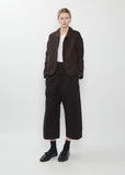 Cotton Blend Soft Loose Blazer — Brown