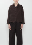 Cotton Blend Soft Loose Blazer — Brown