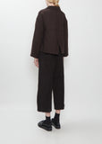 Cotton Blend Soft Loose Blazer — Brown