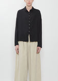Light Cotton Short Collar Shirt — Black