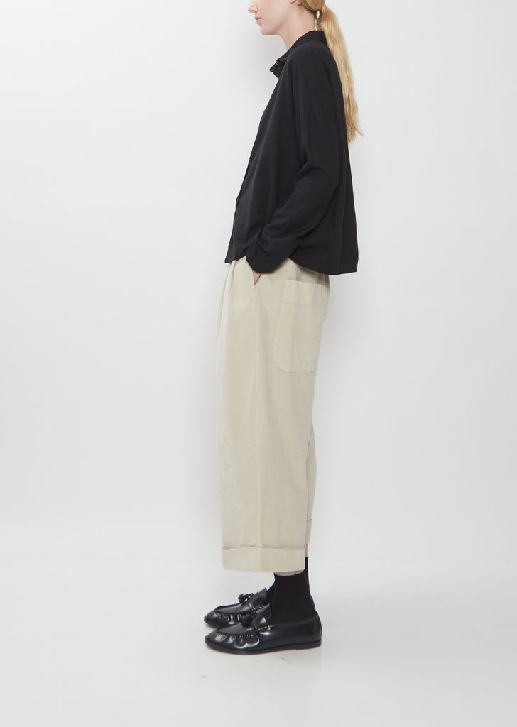 Light Cotton Short Collar Shirt — Black