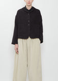 Cotton Blend Soft Loose Blazer — Black