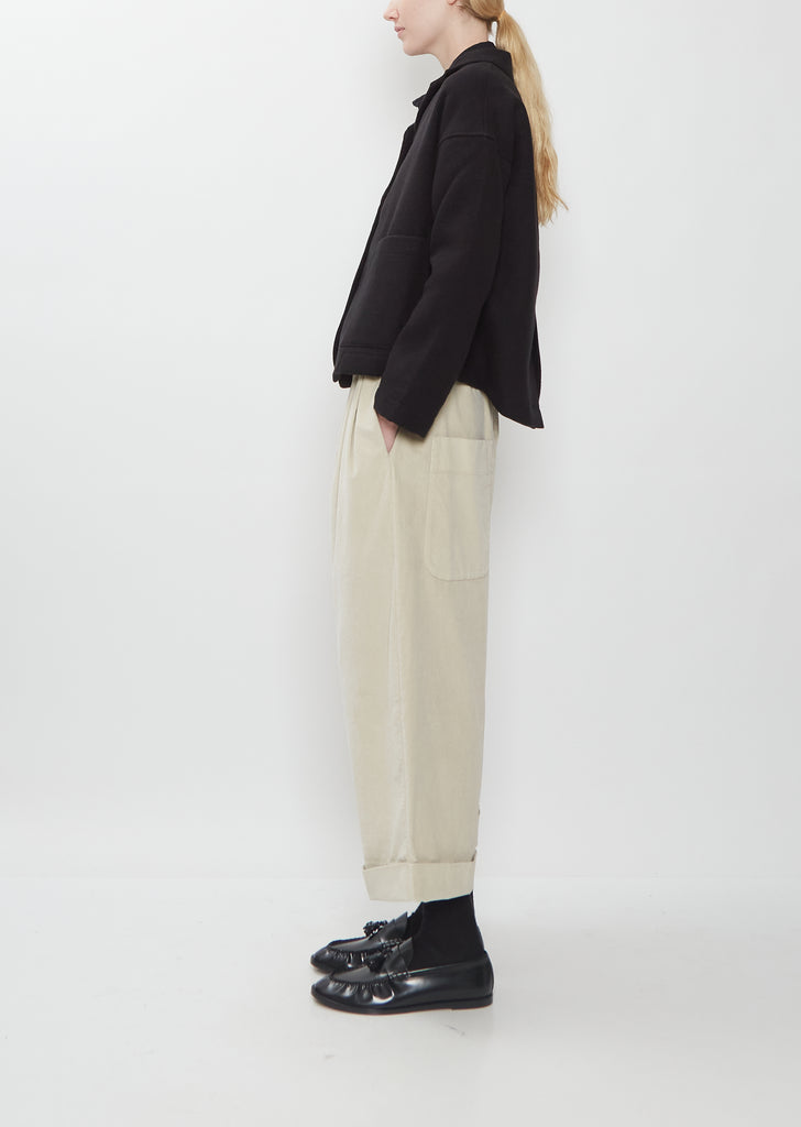 Cotton Blend Soft Loose Blazer — Black