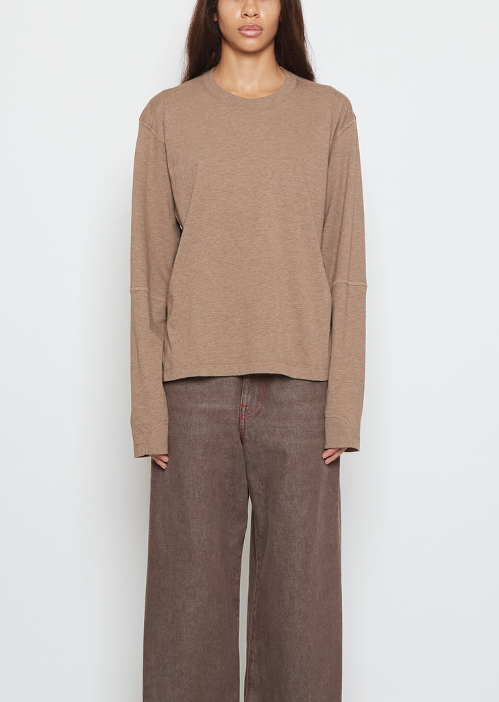 Coverstitch Long-Sleeve Cotton Tee