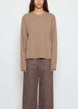 Coverstitch Long-Sleeve Cotton Tee
