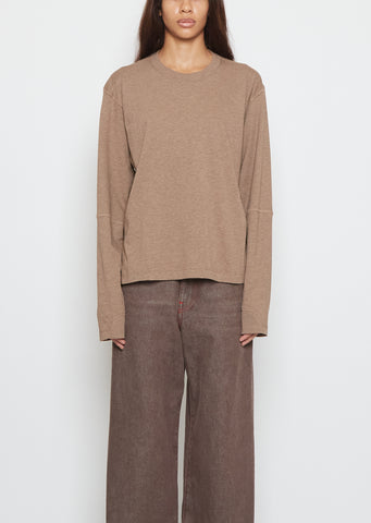 Coverstitch Long-Sleeve Cotton Tee