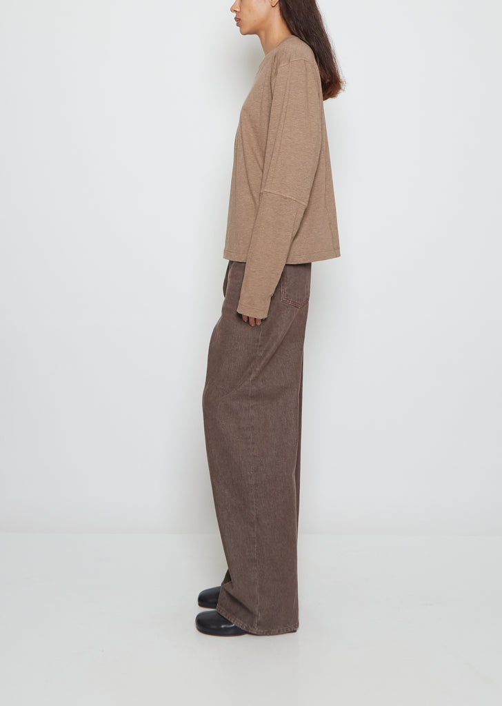 Coverstitch Long-Sleeve Cotton Tee
