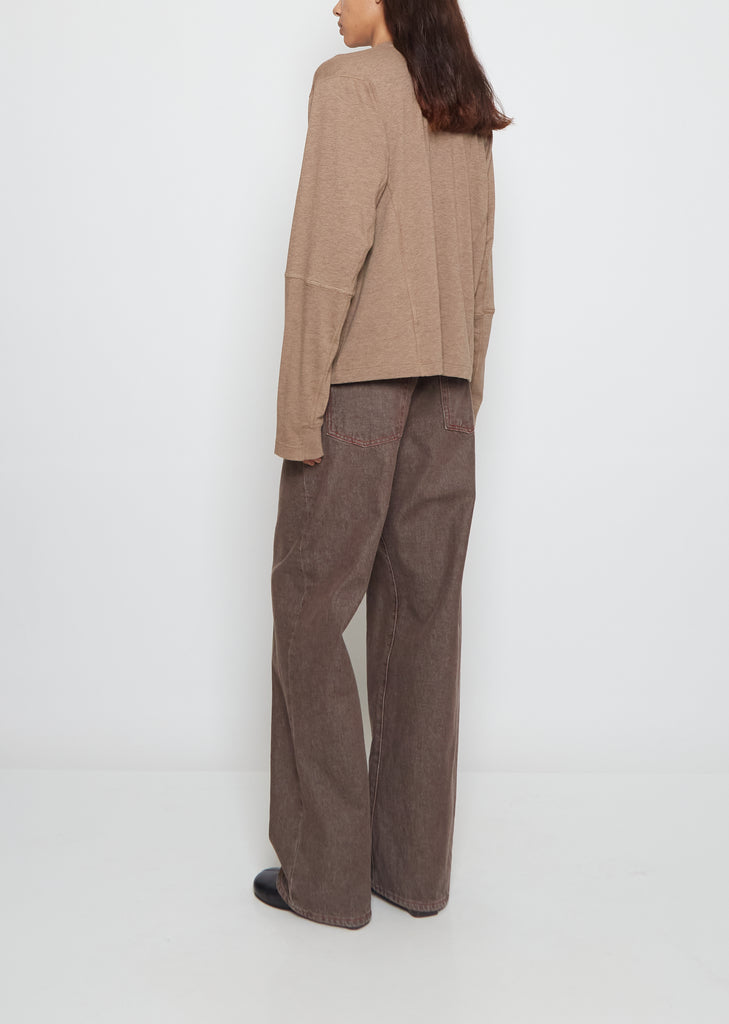 Coverstitch Long-Sleeve Cotton Tee