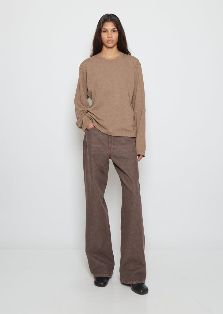 Coverstitch Long-Sleeve Cotton Tee