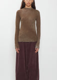Printed Rib Mockneck Top