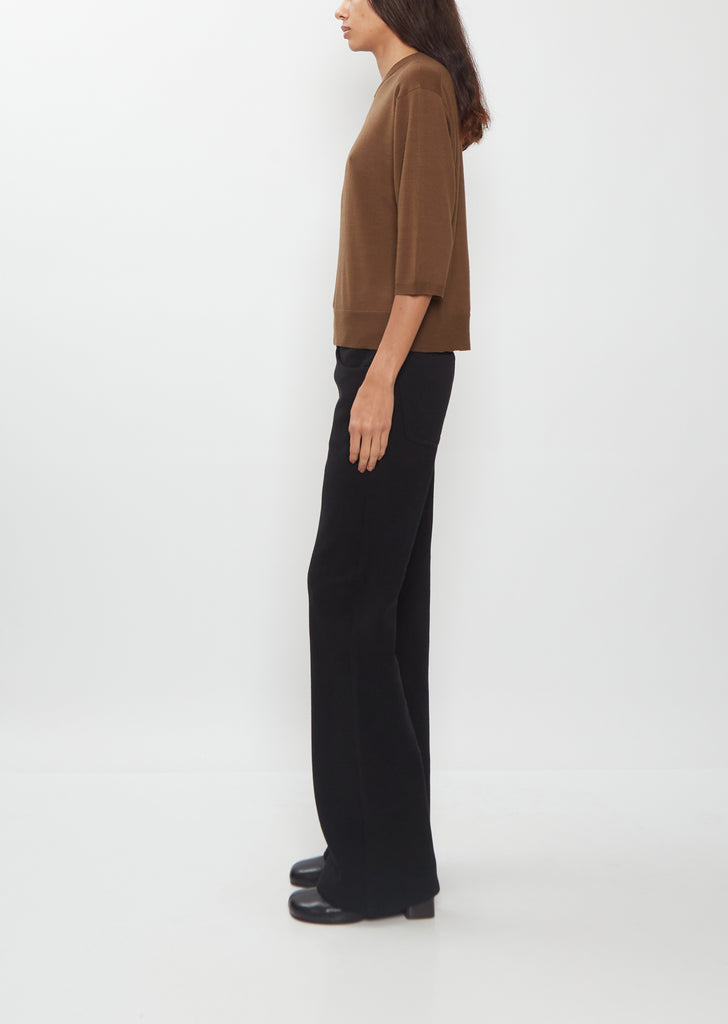 Elbow V-Neck Merino Wool Top