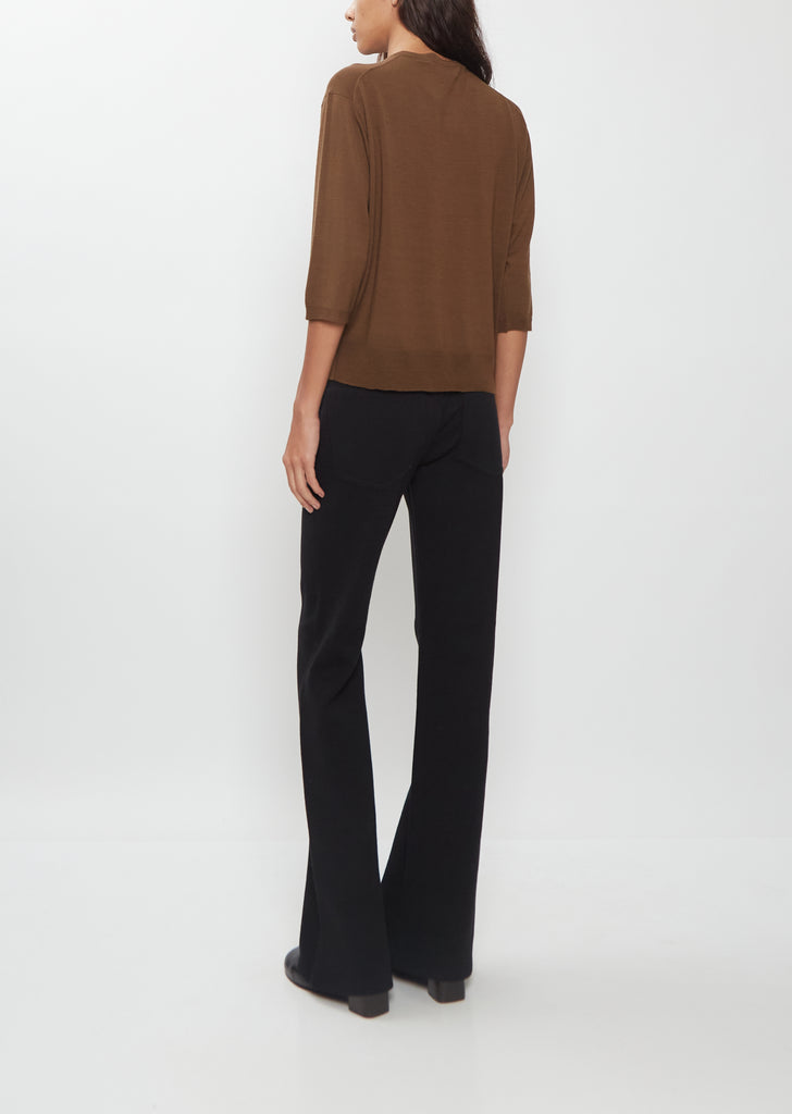 Elbow V-Neck Merino Wool Top