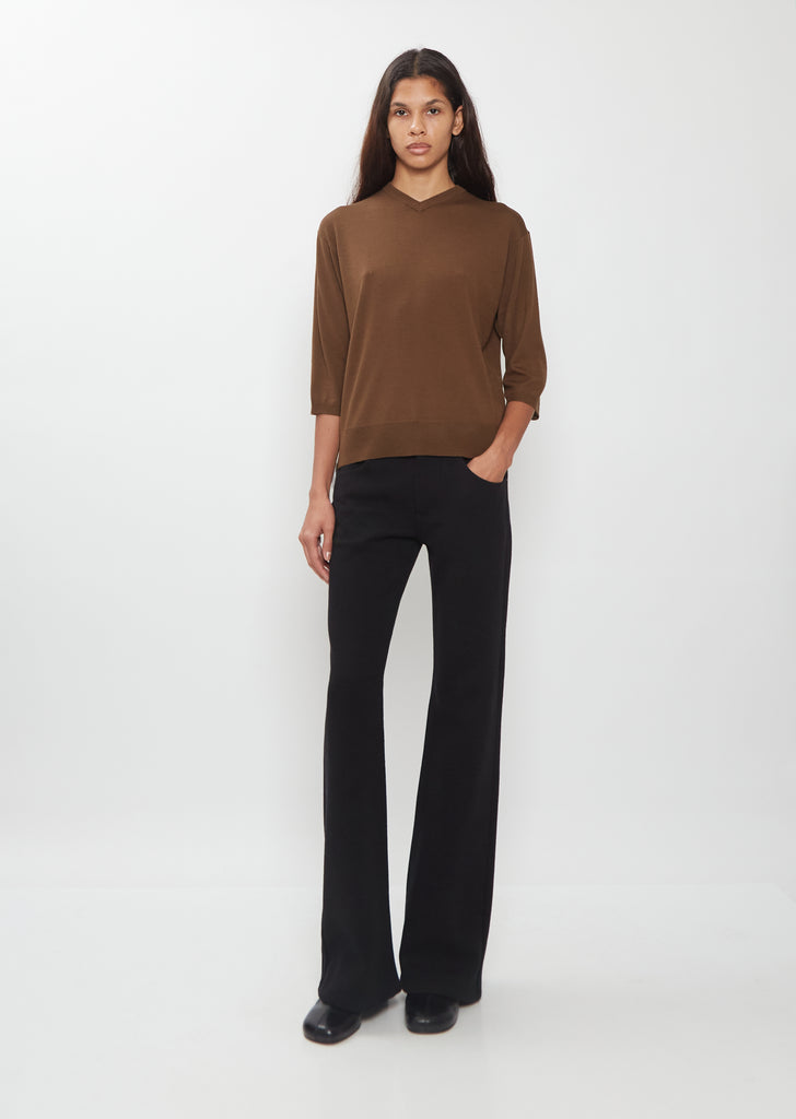 Elbow V-Neck Merino Wool Top