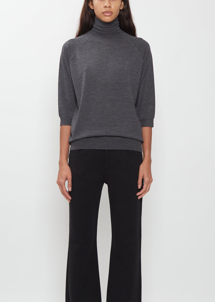 Elbow Turtleneck Merino Wool Top