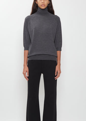 Elbow Turtleneck Merino Wool Top
