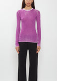Printed Rib Crewneck Top